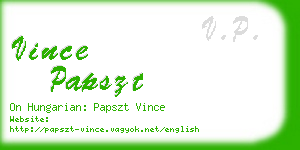 vince papszt business card